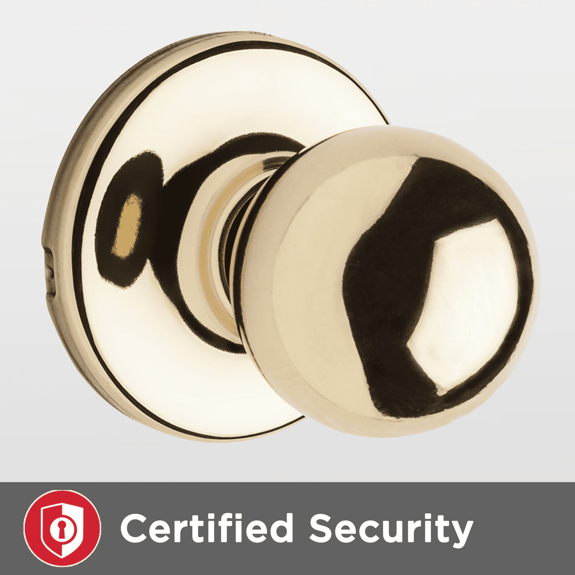 Kwikset Polo Hall/Closet Knob in Polished Brass