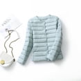 thumbnail image 3 of Chaqueta De Plumas Ligera Chaqueta De Manga Larga para Mujer Cortavientos De Otoño E Invierno Vestido De Bola Ligero Sin Cuello Talla Grande Delgada Mediana Corta, 3 of 6