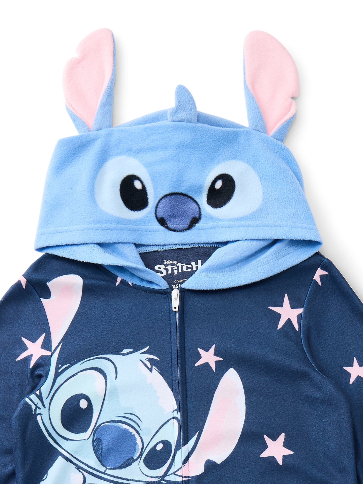 Stitch Girls Fleece Union Suit with Hood, Sizes 4-12