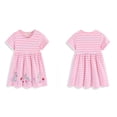 thumbnail image 2 of Bellafa 100% Cotton Toddler Girls Summer Short Sleeve Dress Rabbit Print Easter Jersey Dresses For 2-7 Years, 2 of 7