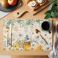 thumbnail image 2 of Daisy Spring Floral Placemats Set of 6, Farmhouse Botanical Green Leaves Vintage Art Placemats for Dining Table, Place Mats for Kitchen Tabletop, Waterproof Wipeable Dining Table Mats Set, 2 of 9