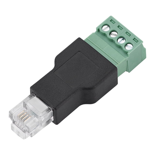 DEWIN Connecteur Ethernet RJ11 6P4C Mâle à Connecteur de Borne à Vis 4 Broches