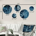 thumbnail image 4 of Designart "Retro Wildflowers In Shades Of Blue VI" Floral Metal Wall Art Set of 5 Piece, 4 of 5