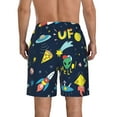 thumbnail image 3 of Bixox Men's Funny Spaceships printing Casual Classic Fit Short Summer Beach Shorts, 3 of 6