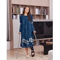 thumbnail image 6 of Pinspark Open Back Nightgowns for Bedridden Women Post Surgery Pajamas Tear Away Long Sleeve Dress Adaptive Clothing with Pockets, 6 of 6