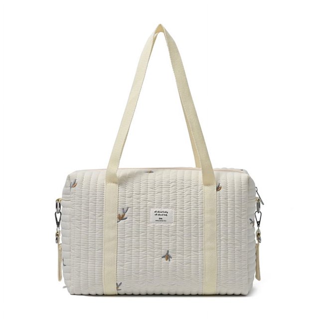 Bolso momia japonés y coreano, versión horizontal, gran capacidad, bolso para madre y bebé, bolso cruzado ligero y portátil con diseño floral para llevar al hombro