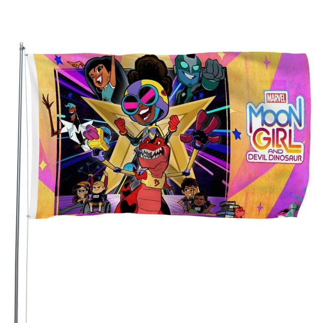 Chica Luna Bandera impresa con temática, regalo perfecto para fanáticos, amigos y familiares, y adecuada para actividades al aire libre e interiores, decoraciones de fiesta. 60*90CM