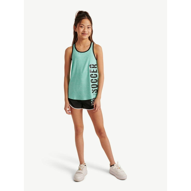 Justice Girls Active Tank, Short, and Legging, 3-Piece Outfit Set, Sizes  XS-XLP 
