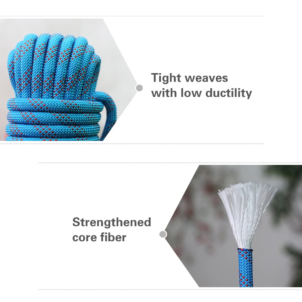outdoor static rope Static 10mm Rock Climbing Rope 10M/20M/30M Outdoor Static Rapelling Rope for Fire Rescue Safety Escape Tree Climbing