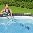 thumbnail image 6 of Wide Base Pool Vacuum Cleaner with Side Brush – Manual Jet Pool Cleaning Kit with 6-Piece 67" Handle, Mesh Bag and Matte Metal Handle – Ideal for Above Ground Pools, Ba, 6 of 7