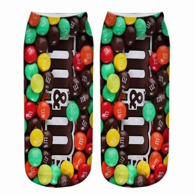 Nouvelles Chaussettes Courtes Amusantes de Dessin Animé Alimentaires à la Cheville Basse Imprimées 3D Croustilles Frites pour Femmes Hommes Été Printemps Dropship Violet Foncé Taille Unique