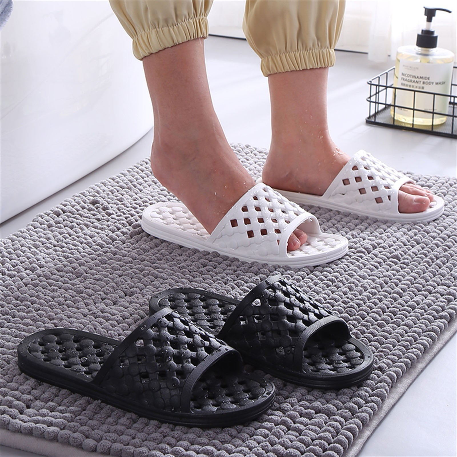 Ketyyh-chn99 Slippers Men Shower Shoes Summer House Slippers Outdoor Male Sandals  Summer Slipper Shoes Men's Slippers Black,9.5 - Walmart.com