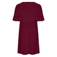 thumbnail image 5 of XuJwPNcy Flowy Dresses for Women Ruffle Short Sleeve Pleated Summer Dress Crewneck Casual A-Line Mini Dresses, 5 of 5