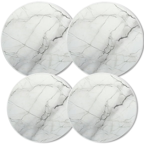 Gas Stove Burner Cover,White Electric Stove Top Protector,Easy to Clean,Subtle Grey - Veined White Marble