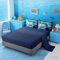 thumbnail image 5 of Manfei Cartoon Seal Bedding Comforter Set for Kids Boys and Girls, Arctic Aurora Full Bedding Set, Navy Reversible 7pcs, 5 of 6