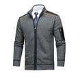 thumbnail image 2 of Ceisia Men's Thickened Hooded Sweater Jacket Zip Up Pockets Gift Long Sleeve Casual Outerwear, 2 of 9