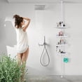 thumbnail image 2 of Shower Caddy Corner, Rustproof ABS Shower Organizer Corner with 32-125 inch Steel Poles, No Drill Shower Shelf, Corner Shower Caddy Tension 4 Shelves, White, 2 of 7
