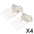 thumbnail image 1 of 4x Lateral Del Cabellero de Material Perla de Cristal Hecho Nupcial Accesorios de Del Partido de Las Mujeres 4 piezas, 1 of 10