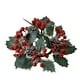 thumbnail image 2 of Corona navideña de frutos rojos | Portavelas de aromaterapia con forma de anillo y guirnalda floral | Anillo de flores de plástico de 22 cm para velas cilíndricas, centro de mesa o decoración., 2 of 7