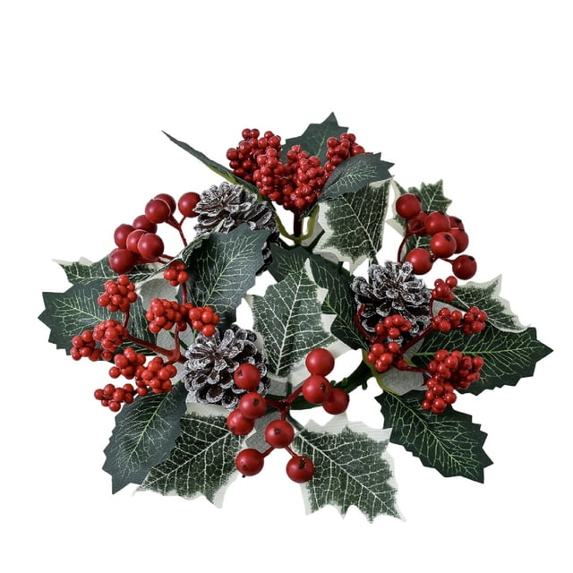 Birdeem Christmas Simulation Red Fruit Candles Aromatherapy Candle Holders Decorative Items Small Flower Rings Ornaments