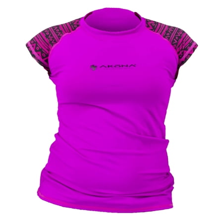 Akona Women s Short Sleeve Sun Shirt (Magenta Large)