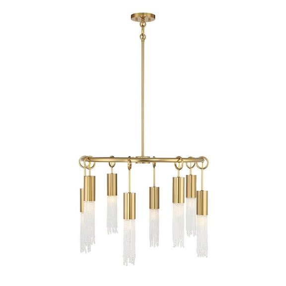 Warm Brass Eight Light Chandelier from the Chelsea Collection