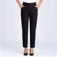 thumbnail image 2 of Gealkoca Womens Pants Women's Solid Color Loose-Fitting Straight-Leg Pants With Pockets On The Waistband Capris Full Length Pants, Black_5XL, 2 of 6