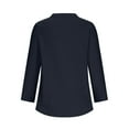 thumbnail image 5 of Idoravan Long Sleeve Shirts for Women Clearance Fashion Women Casual Cotton and Linen Long Sleeve V-Neck Solid Loose Tops Blouses, 5 of 6