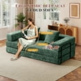 thumbnail image 6 of Timbernest 76.8" Folding Sofa Bed, King Size Convertible Sleeper Sofa with 2 Pillows, Chenille Floor Sofa for Living Room, Small Spaces, Dark Green, 6 of 14