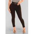 thumbnail image 5 of 7/8 High Waist Sculpting Treggings With Faux Leather Belt - Black, 5 of 9