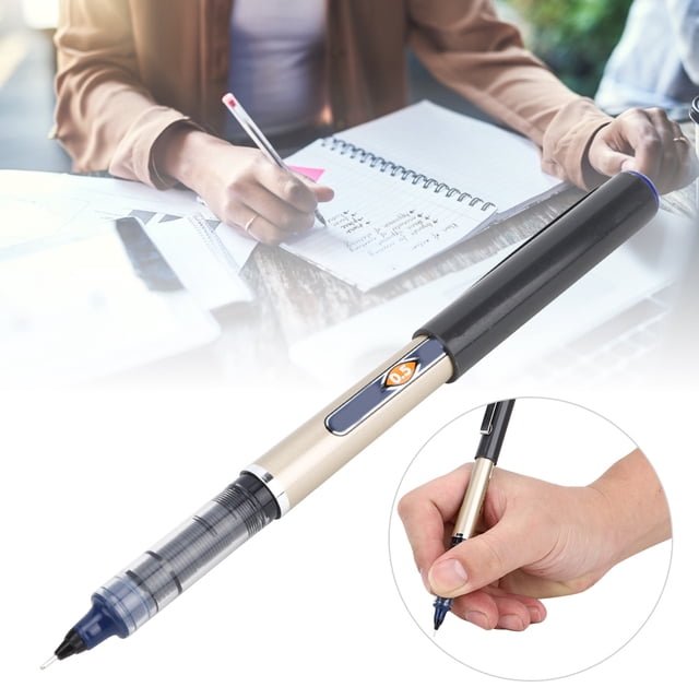 Cergrey 12Pcs Rollerball Pen ABS Plastic Shell Straight-Liquid 0.5mm Needle Type Office Stationery,Pen,Sign Pen