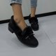 thumbnail image 3 of NECHOLOGY Botas Mujer Adulto Femenino Zapatos Botines mujer Botas de tobillo de tacón grueso con decoración de de gamuza sólida de felpa de invierno a la moda para mujer (Black, 8.5), 3 of 7
