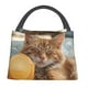 thumbnail image 1 of Easygdp Relaxing Cat With Orange Juice Bolsa de Almuerzo Insulada Reutilizable, Bolsa de Mano y Bandolera para Oficina, Trabajo, Viajes, 1 of 6