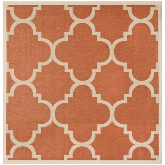 Safavieh Courtyard Becky Quatrefoil Indoor/Outdoor Area Rug, 5'3" x 5'3" Square, Terracotta