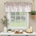 thumbnail image 6 of Kitchen Valances for Window, Spring Red Gray Flower Light Filtering Rod Pocket Valance Curtain, Pastoral Cherry Floral Linen Texture Short Curtains Window Topper for Bedroom Living Room 42x12in, 6 of 9