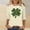 A958 Beige, variant on St. Patrick's Day Graphic T-Shirt for Women Leopard Shamrock Clover Print Crewneck Long Sleeve Loose Fit Soft Casual Holiday Party Clothes