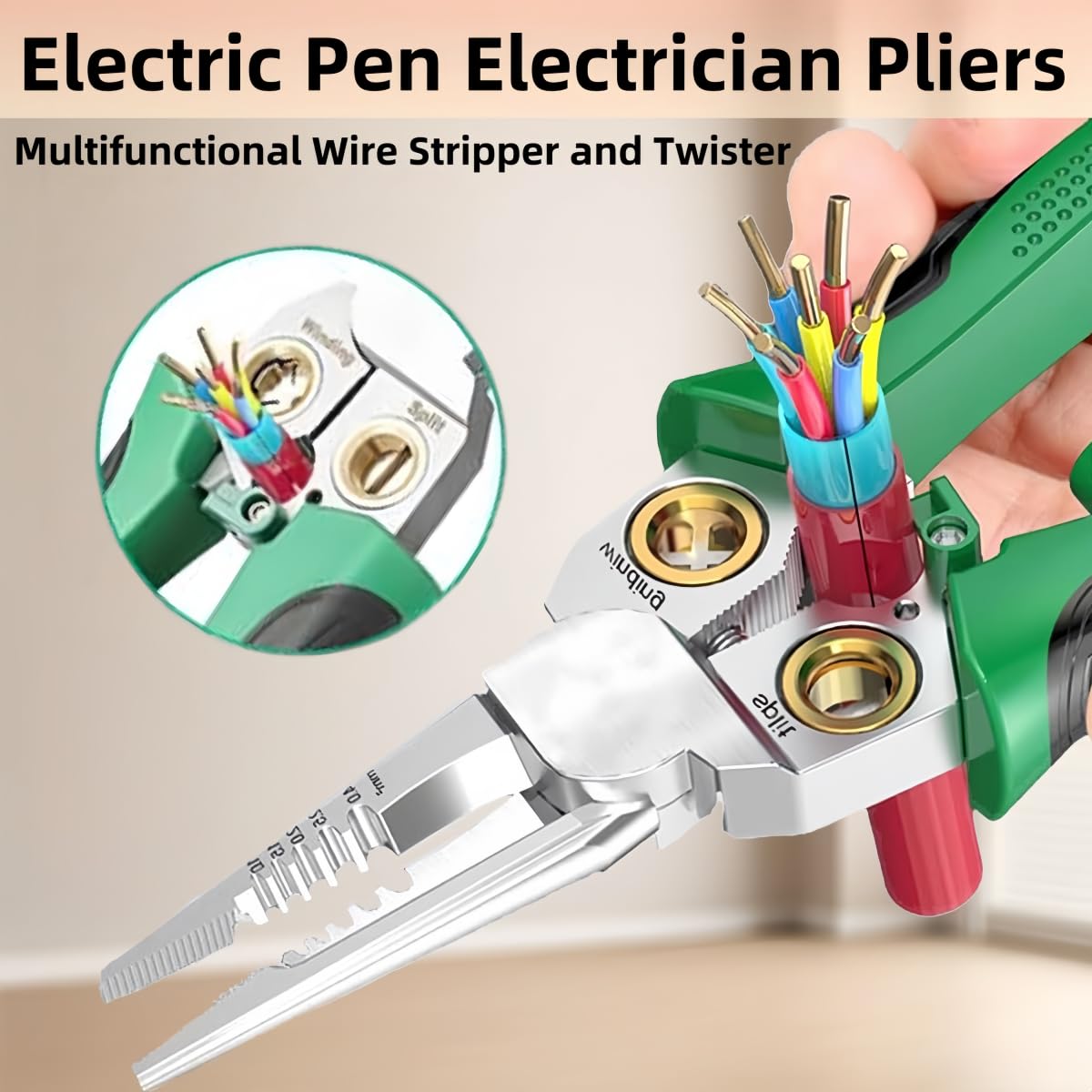 8 in 1 Wire Stripper,Wire Stripping and Cutting Tool, Multi Purpose Crimping Pliers, Voltage Tester Built In, Durable High Strength Materials, Comfort Grip Design