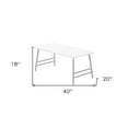 thumbnail image 3 of 40" White And Silver Rectangular Coffee Table, 3 of 10