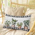 thumbnail image 4 of Spring Pillow Covers, Linen Long Throw Pillow Case, Farmhouse Pots Plant Leaves Wood Plank Black Plaid Holiday Pillow Protector Decorative Cushion Cover for Living Room/Bedroom 20" x 26", 4 of 8