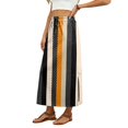 thumbnail image 4 of High Waisted Striped Maxi Skirt, Casual Flowy Side Slit Long Skirt with Pockets, Elastic Waist Drawstring Summer Beach Bottoms, 4 of 6