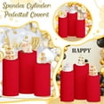 thumbnail image 6 of ABPETE Red Cylinder Covers Set of 3 Round Spandex Pedestal Stand Covers for Parties Cylinder Cake Cover Cylinder Pedestal Cover for Party Wedding Ceremony Baby Shower Ornaments, 6 of 12