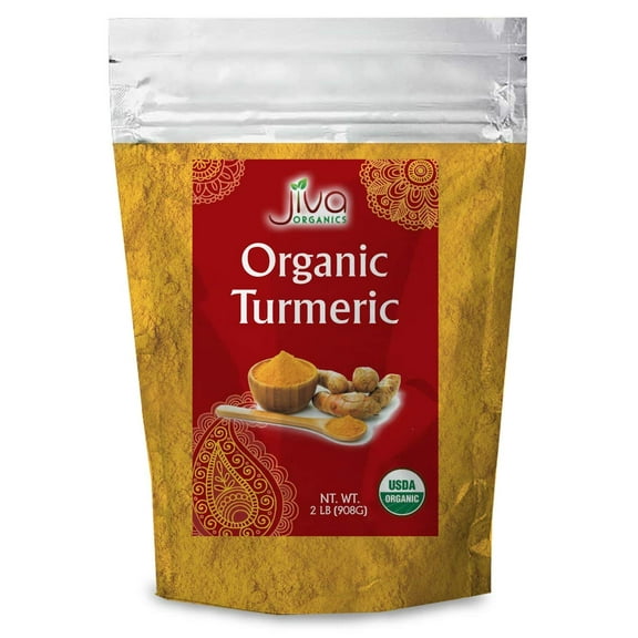 Organic Turmeric Root Powder 2 lb Bag with Curcumin & Non-GMO - by Jiva Organics (32 oz)