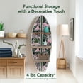 thumbnail image 3 of American Art Decor Tropical Palms Leaves Surfboard Wall Shelf | Pink & Green Coastal Wall Art for Beach-Themed Rooms | Surfboard Shelf for Bedroom, Bathroom, Office, Living Room, or Meditation Space, 3 of 9