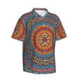 thumbnail image 2 of Daiia Mandala Hawaiian Shirt for Men Gentle Cotton Regular Short Sleeve Casual-Small, 2 of 9