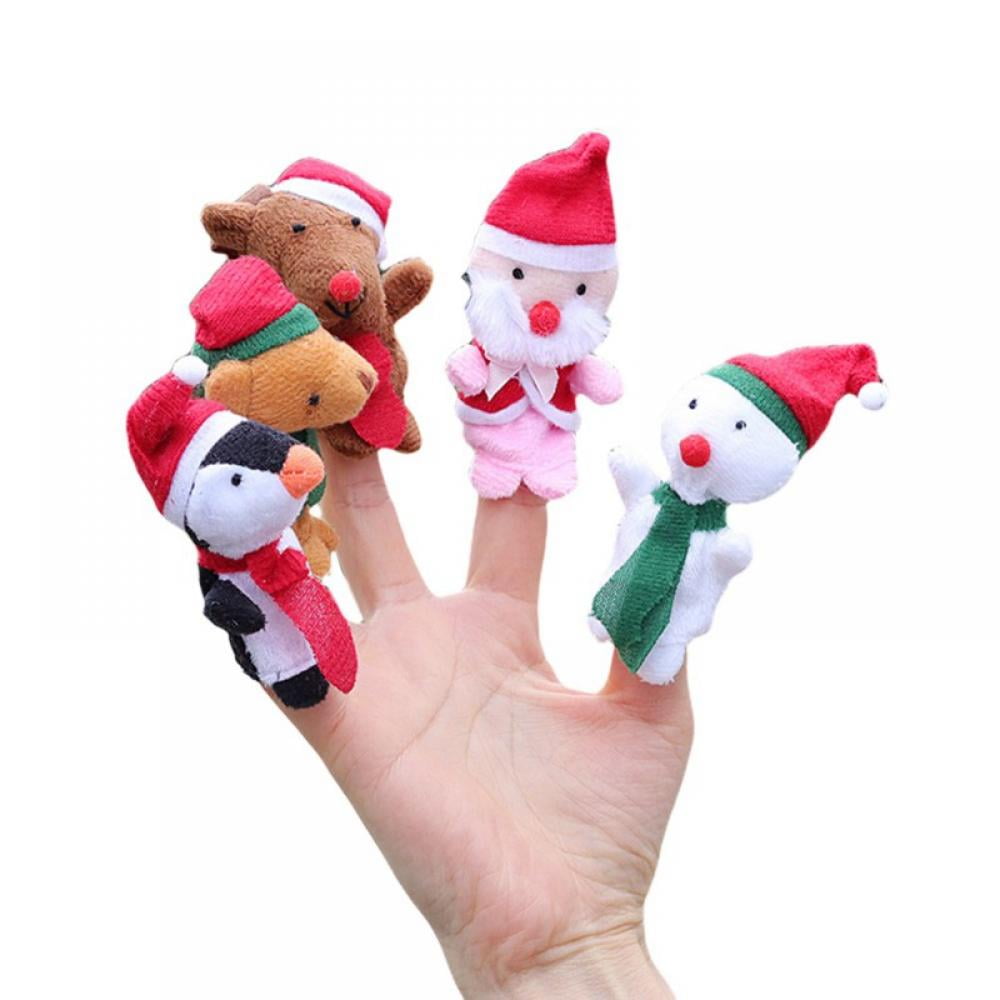 5pcs Finger Puppets Set Educational Animal Hand Puppet Xmas Gift Toy for Kids 