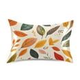 thumbnail image 7 of Yayeee Pillowcase Standard Size Set of 2 Satin Wrinkle Resistant Pillow Case, Coloful Leaves, 7 of 7