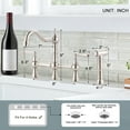 thumbnail image 5 of WOWOW Bridge Kitchen Faucet with Side Sprayer,Solid Brass Kitchen Faucet for Sink 4 Hole Polished Nickel Kitchen Sink Faucet, Two Handle 8 Inch Centerset Bridge Faucet, 5 of 5