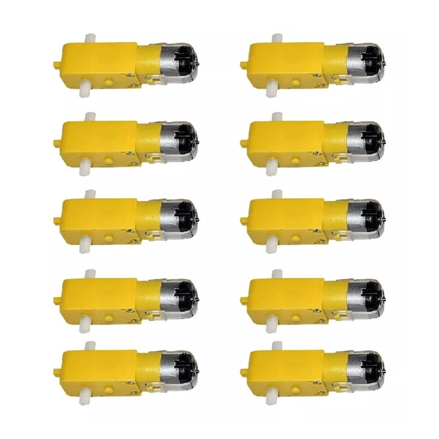 10 Pieza Motorreductor Recto 48:1 Motor 2 Ejes Carro amarillo