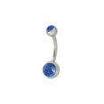 thumbnail image 1 of Bague Double Bijou Nombril Bleu Poli, 1 of 12