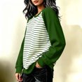 thumbnail image 4 of LUVDA Women's Raglan Stripe Crew Neck Sweatshirt Contrasting Sleeves Relaxed Fit Fall Pullover, 4 of 6